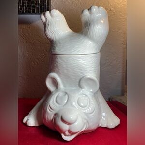 Vintage McCoy White Ceramic Bear Cookie Jar
